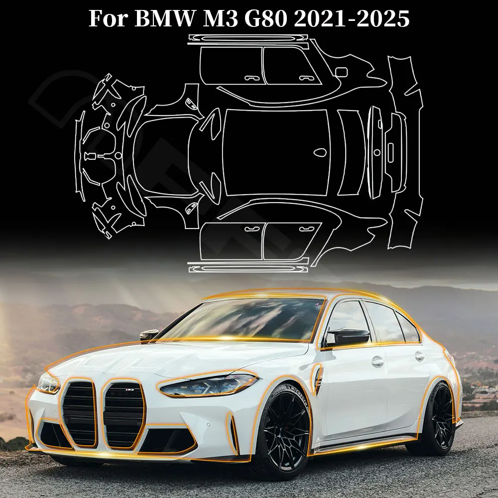 Car Anti-Scratch Body Sticker Original Pre Cut PPF TPU Transparent PPF for BMW M3 G80 2021 2022 2023 Paint Protection Film
Car Anti-Scratch Body Sticker Original Pre Cut PPF TPU Transparent PPF for BMW M3 G80 2021 2022 2023 Paint Protection Film