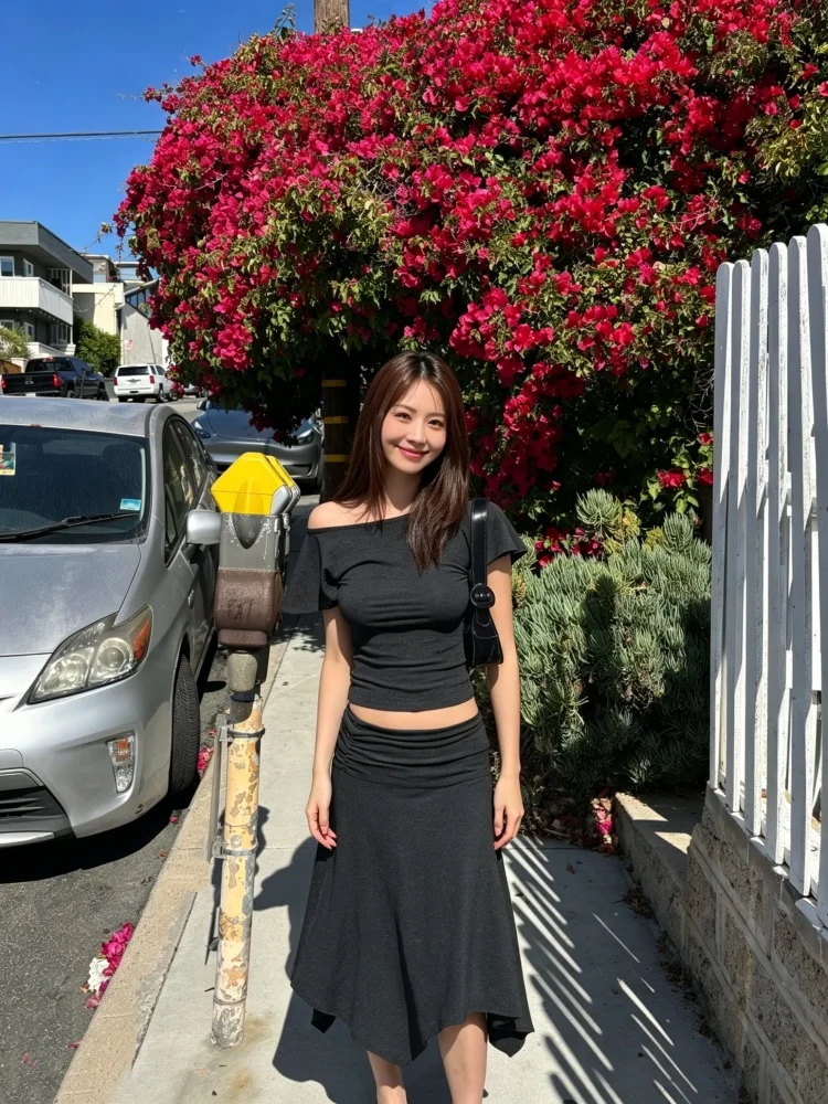 Retro Silk Wool Backless Low Waist Asymmetrical Hemline Skirt Two-Piece Set Summer Casual Style Breathable Short Sleeve ...
Retro Silk Wool Backless Low Waist Asymmetrical Hemline Skirt Two-Piece Set Summer Casual Style Breathable Short Sleeve ...