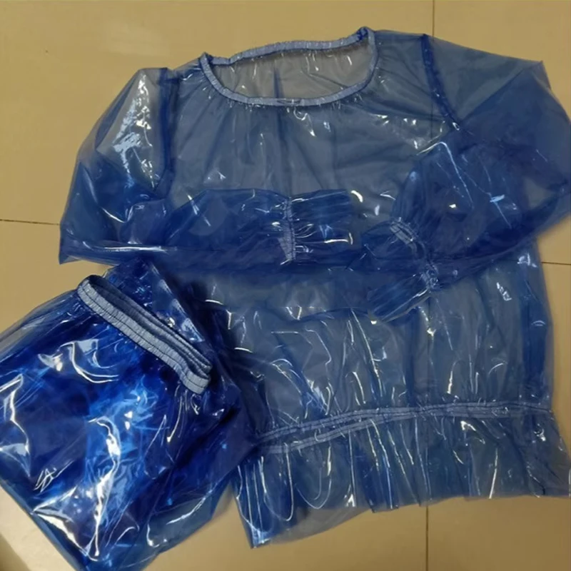 3-piece Set Blue See Through Sexy PVC Plastic Pants Tops Briefs Soft Pullover ABDL Fetish Waterproof Couple Erotic Costume
3-piece Set Blue See Through Sexy PVC Plastic Pants Tops Briefs Soft Pullover ABDL Fetish Waterproof Couple Erotic Costume