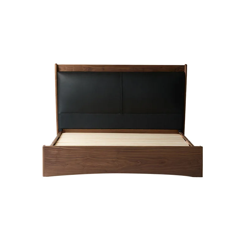 North American black walnut solid wood bed leather backrest light luxury Italian minimalist master bedroom double soft bag bed
North American black walnut solid wood bed leather backrest light luxury Italian minimalist master bedroom double soft bag bed