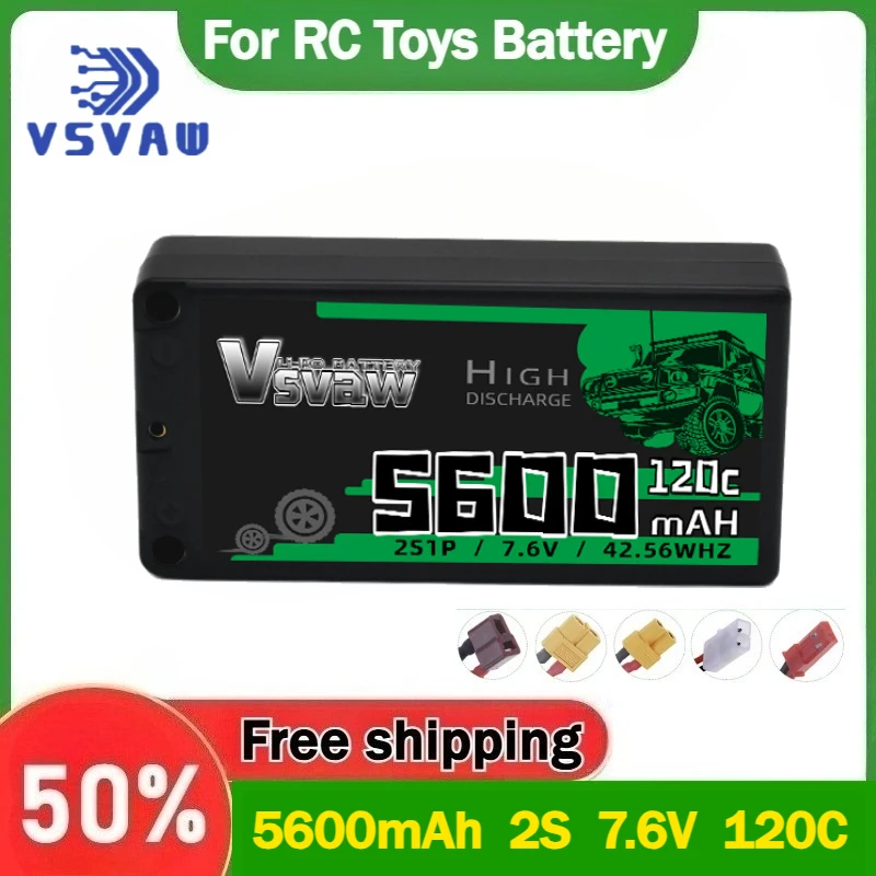 5600mAh 2S 7.6V 120C Drone Rechargeable Battery for RC Cars, Boats, Helicopters, Racing Car Model Batteries
5600mAh 2S 7.6V 120C Drone Rechargeable Battery for RC Cars, Boats, Helicopters, Racing Car Model Batteries