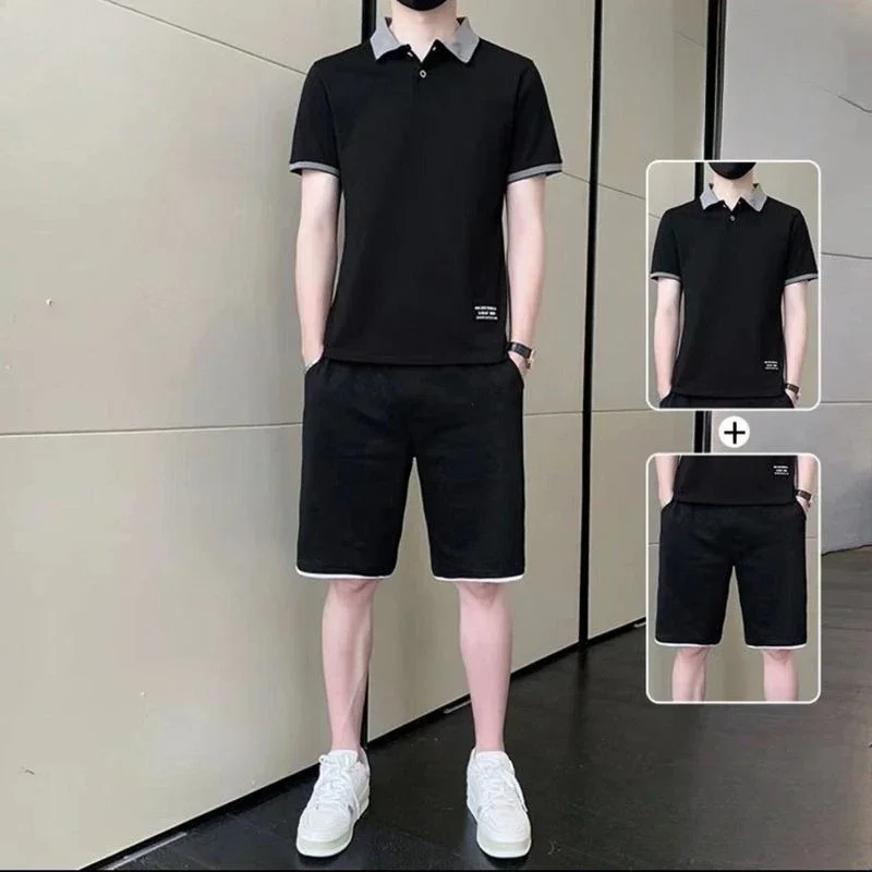 Loose Men's Shorts Set Versatile Polo Casual 2 Piece Outfit Aesthetic Luxury Fashion Man 2025 Novelty in Male T Shirt Short Sets
Loose Men's Shorts Set Versatile Polo Casual 2 Piece Outfit Aesthetic Luxury Fashion Man 2025 Novelty in Male T Shirt Short Sets