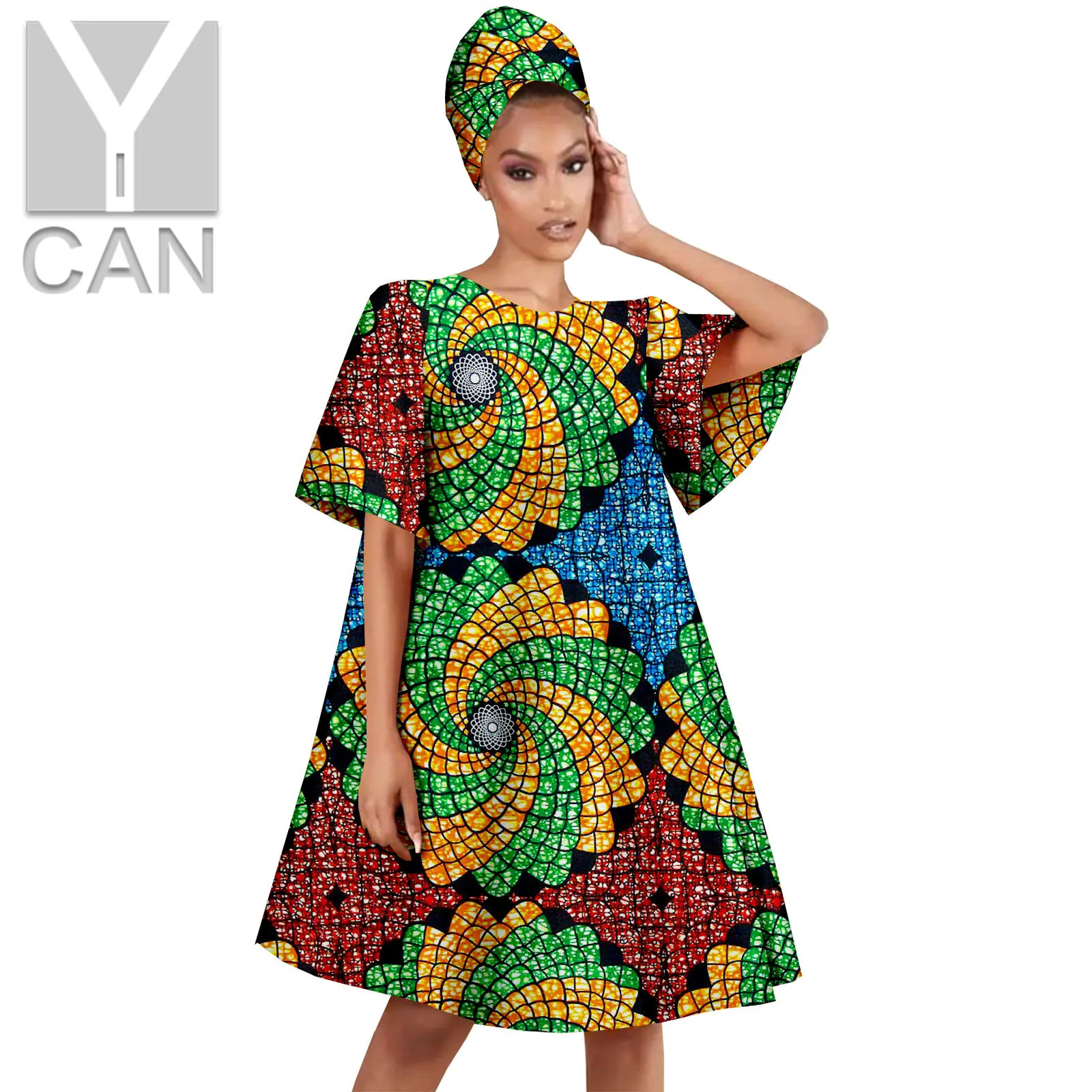 Dashiki African Dresses for Women Summer Print A-line Skirt Looose Clothing with Turban Headwrap Casual Wear Y2225037
Dashiki African Dresses for Women Summer Print A-line Skirt Looose Clothing with Turban Headwrap Casual Wear Y2225037