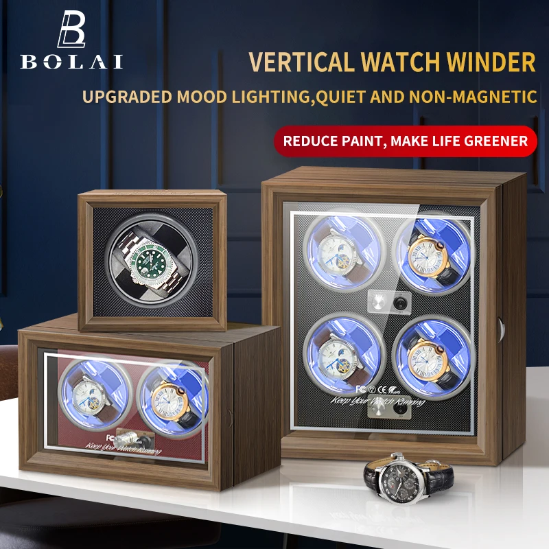 BOLAI Luxury Brand Wood Watch Winder High-End 1 2 4 Slot Automatic Watches Box with Mabuchi Moto Watch Cabinet Clock Storage Box
BOLAI Luxury Brand Wood Watch Winder High-End 1 2 4 Slot Automatic Watches Box with Mabuchi Moto Watch Cabinet Clock Storage Box
