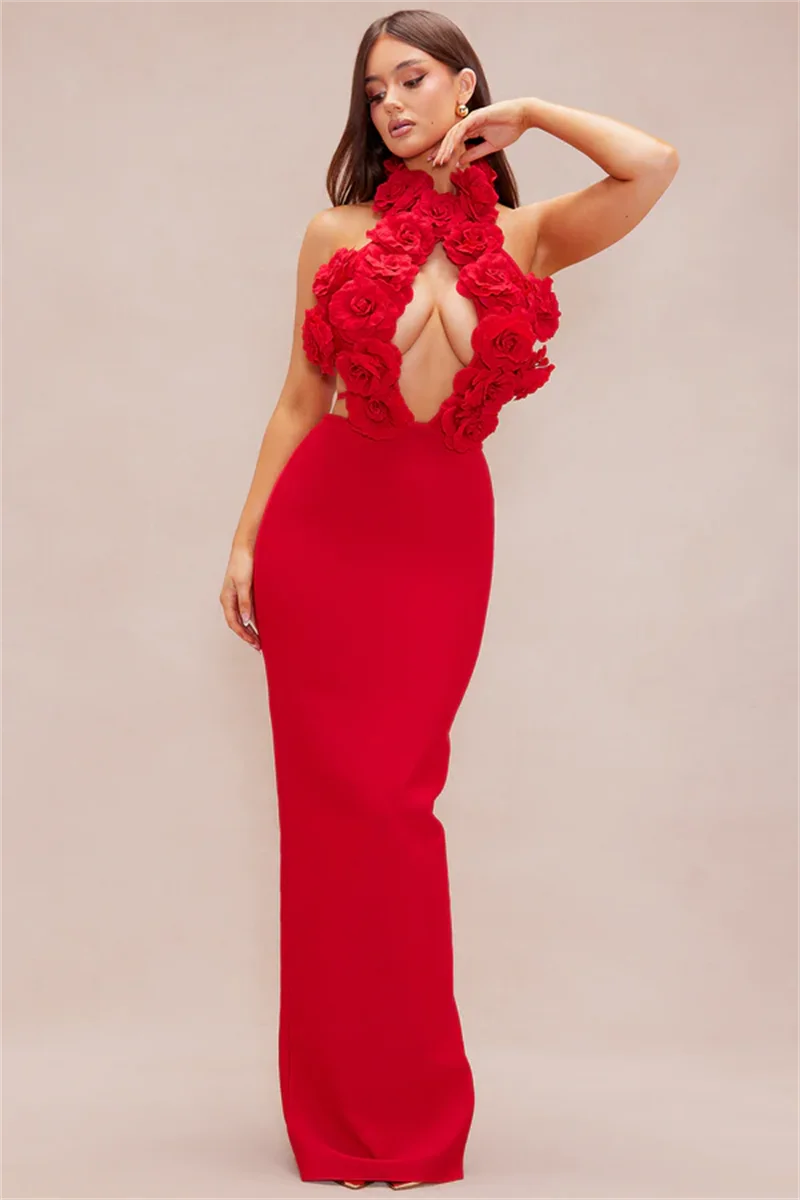 New Summer Sexy Halter Sleeveless Package Hips Ankle Lenght Bandage Dress Graceful Woman Party Dress Cocktail Party Vestido
New Summer Sexy Halter Sleeveless Package Hips Ankle Lenght Bandage Dress Graceful Woman Party Dress Cocktail Party Vestido