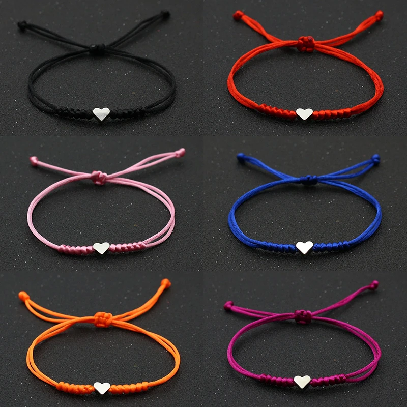 Lucky Handmade Woven Heart Charms Bracelet Adjustable for Women Red Black Pink Purple Rope Chain Bracelets Friendship Gifts
Lucky Handmade Woven Heart Charms Bracelet Adjustable for Women Red Black Pink Purple Rope Chain Bracelets Friendship Gifts