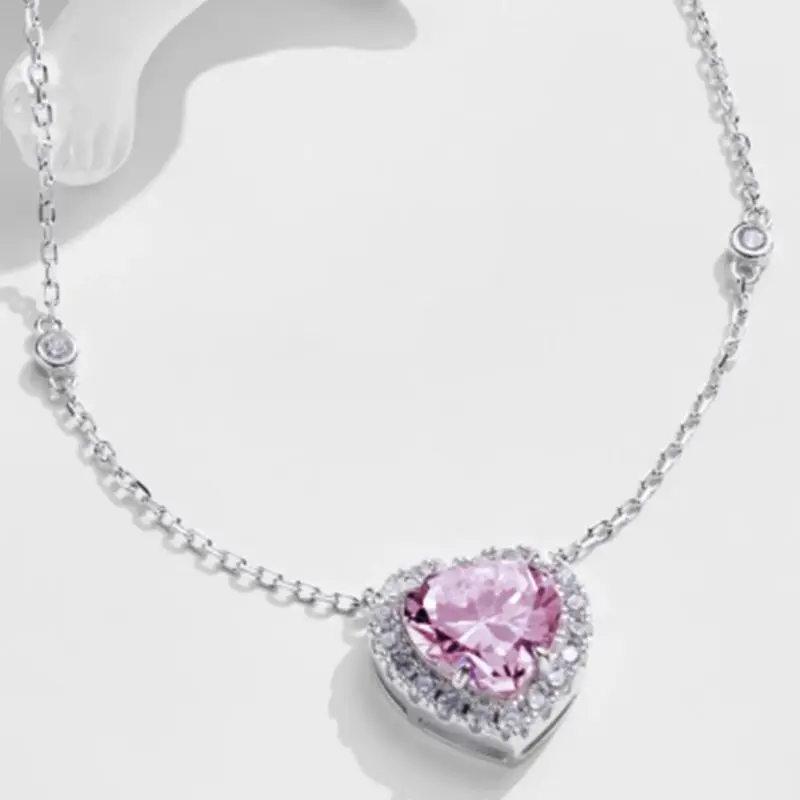 Genuine S925 Sterling Silver 10mm Heart Cubic Zirconia Pendant Necklace Adjustable Chain Jewelry Gift for Women Valentines Day
Genuine S925 Sterling Silver 10mm Heart Cubic Zirconia Pendant Necklace Adjustable Chain Jewelry Gift for Women Valentines Day