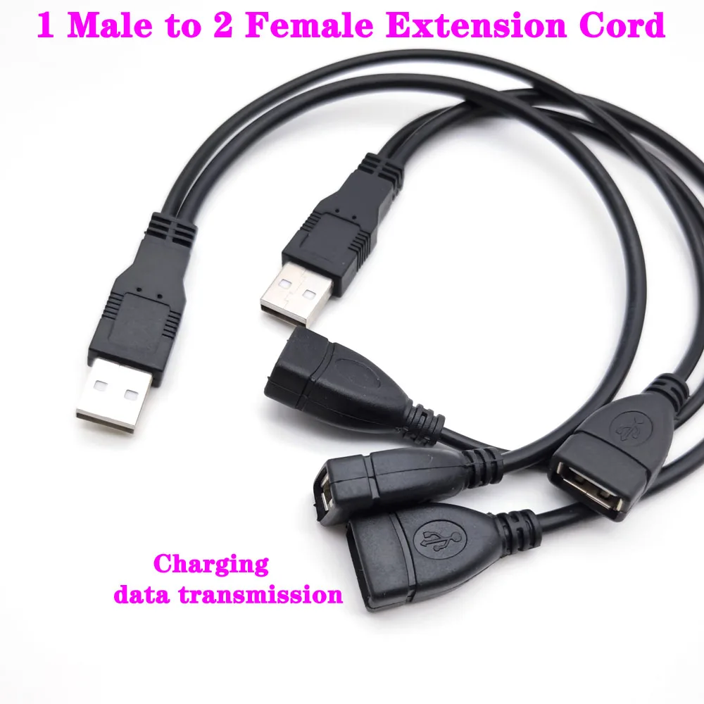 1Pcs Y Cable USB 2.0 Type A 1 Female To 2 Male Y-Splitter Data Sync Charging Extension Cable Connector
1Pcs Y Cable USB 2.0 Type A 1 Female To 2 Male Y-Splitter Data Sync Charging Extension Cable Connector