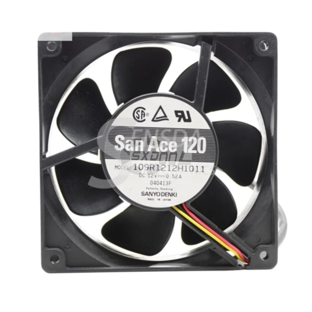 120mm Fan for Sanyo 109R1212H1011 120x120x38mm DC 12V 0.52A Dual Ball Server Cooling Fan, 2300RPM, 15.30CFM 4-Wire
120mm Fan for Sanyo 109R1212H1011 120x120x38mm DC 12V 0.52A Dual Ball Server Cooling Fan, 2300RPM, 15.30CFM 4-Wire