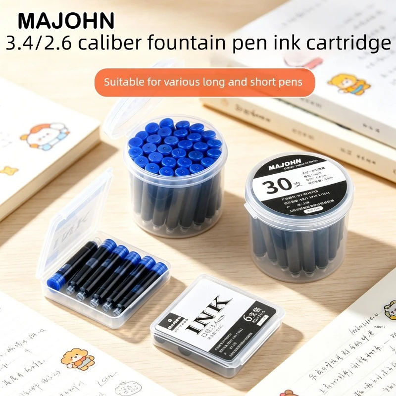 30/6 PCS Majohn 9 Colors 2.6/3.4mm Fountain Pen Ink Cartridge 37mm Ink for Hongdian JINHAO Stationery Office School Supplies
30/6 PCS Majohn 9 Colors 2.6/3.4mm Fountain Pen Ink Cartridge 37mm Ink for Hongdian JINHAO Stationery Office School Supplies