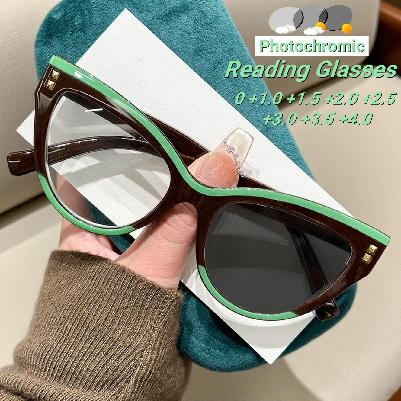 New Fashion Cat Eye Photochromic Women's Reading Glasses Retro Ultra Light Neutral HD Anti Blue Light Presbyopia Glasses
New Fashion Cat Eye Photochromic Women's Reading Glasses Retro Ultra Light Neutral HD Anti Blue Light Presbyopia Glasses