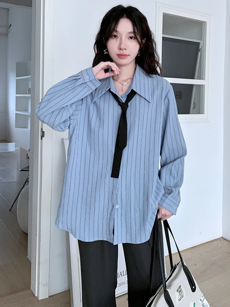 Summer 2025 Stripe Casual Women's Shirt Loose Fit Layering Top with Tie Cotton Full Sleeve Slimming Style TT200
Summer 2025 Stripe Casual Women's Shirt Loose Fit Layering Top with Tie Cotton Full Sleeve Slimming Style TT200