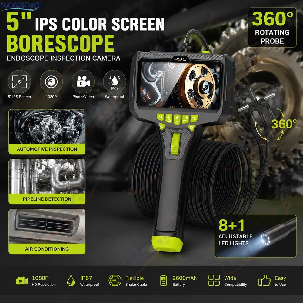 6mm 5"IPS Screen 360° Two-Way Steering Industrial Endoscope Camera Waterproof Inspection Borescope For Car/Pipe/Repair
6mm 5"IPS Screen 360° Two-Way Steering Industrial Endoscope Camera Waterproof Inspection Borescope For Car/Pipe/Repair