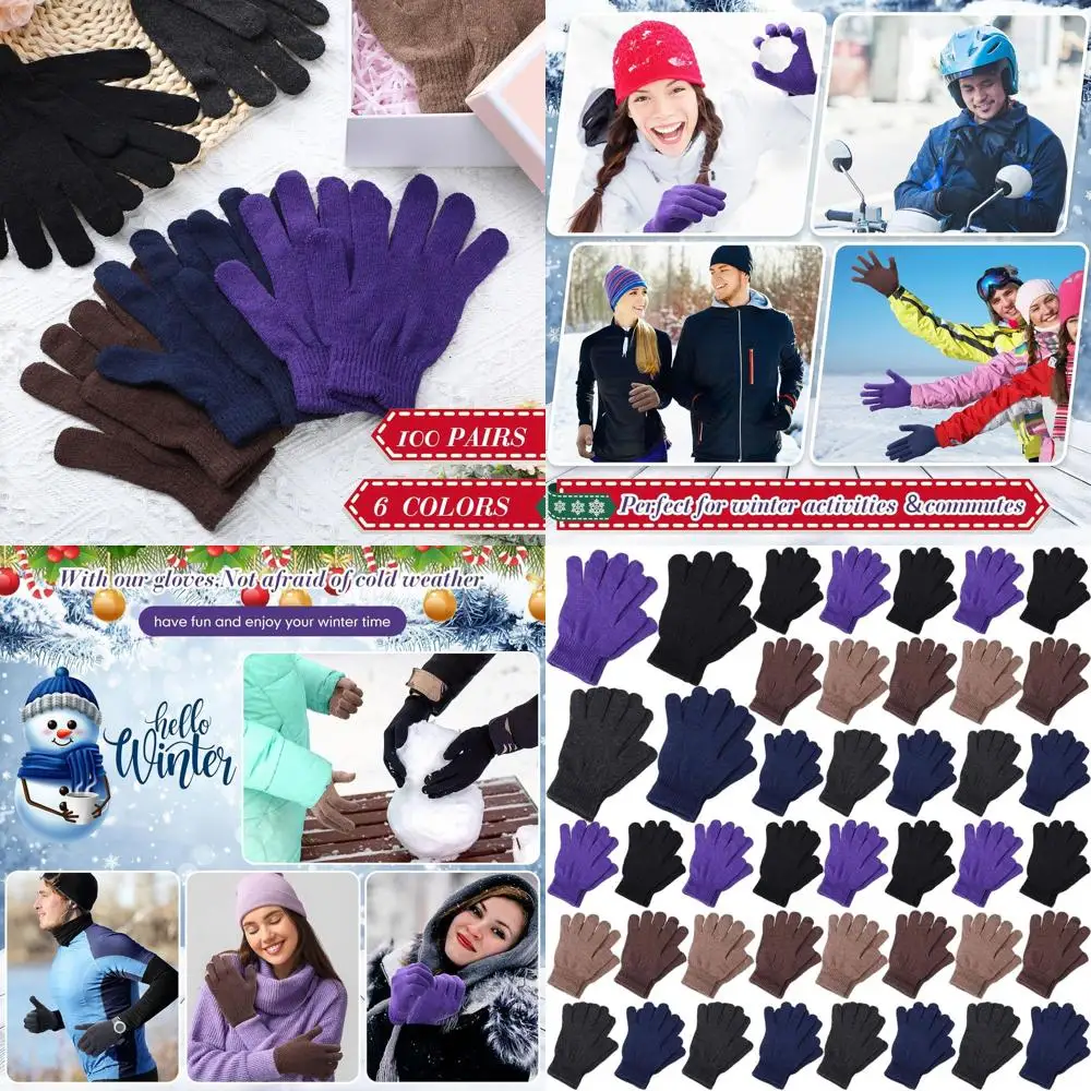 Handepo 100 Pair Winter Gloves Bulk Warm Knitted Stretchy Gloves Bulk for Men Women Homeless Charity Donation
Handepo 100 Pair Winter Gloves Bulk Warm Knitted Stretchy Gloves Bulk for Men Women Homeless Charity Donation