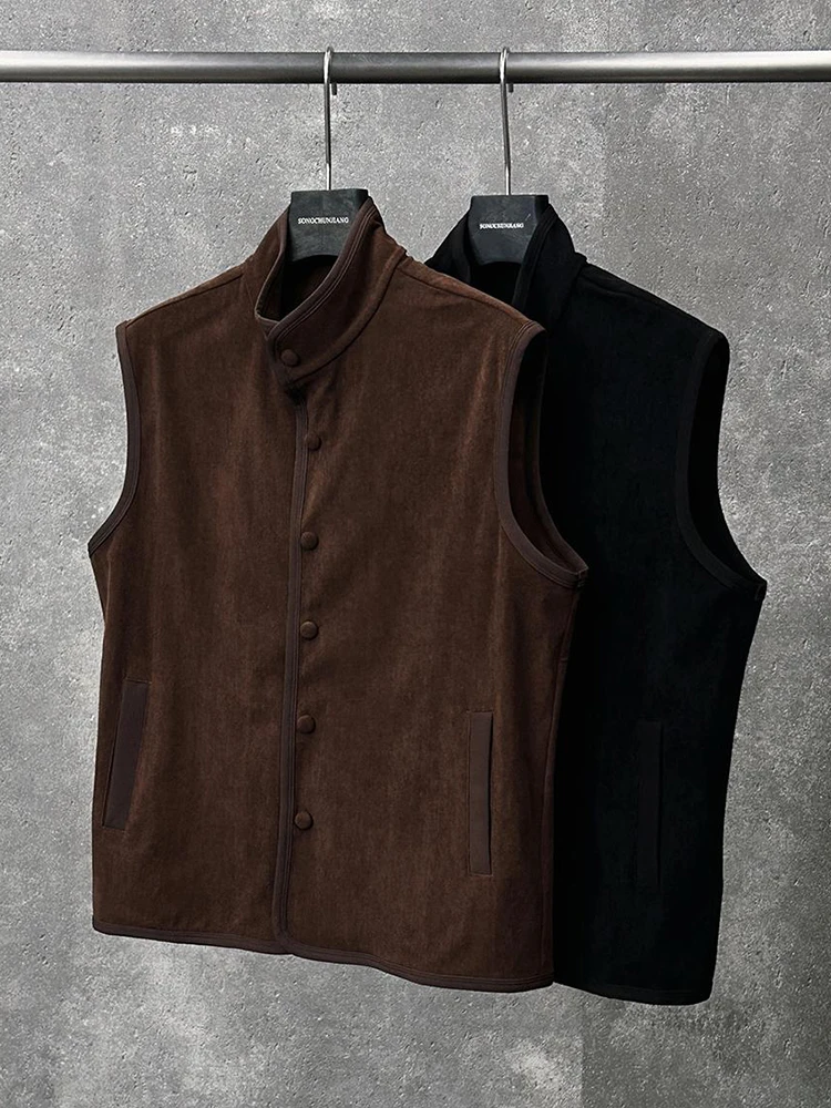 Spring Fashion Clean Version Men's Vest Casual Flannel No-Sleeve Stand Collar Top Lightweight Open Cardigan Style Outerwear
Spring Fashion Clean Version Men's Vest Casual Flannel No-Sleeve Stand Collar Top Lightweight Open Cardigan Style Outerwear