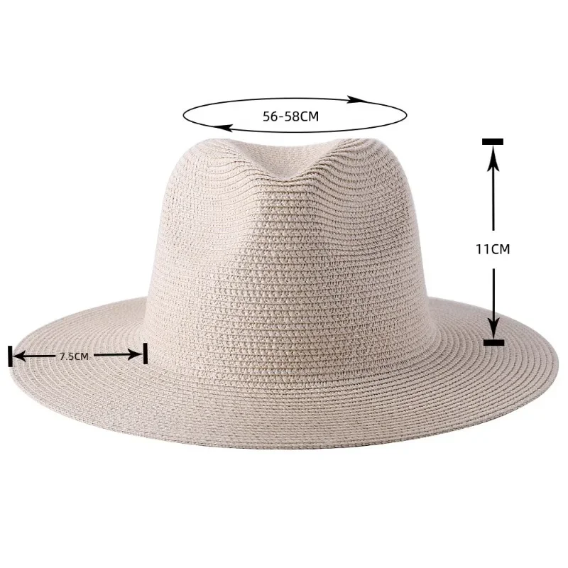 Fashion 56-60cm New Natural Straw Hat Panamad Soft Summer Female/male Wide Flap Beach Cap Sun Protection Uv Fedora Hat
Fashion 56-60cm New Natural Straw Hat Panamad Soft Summer Female/male Wide Flap Beach Cap Sun Protection Uv Fedora Hat