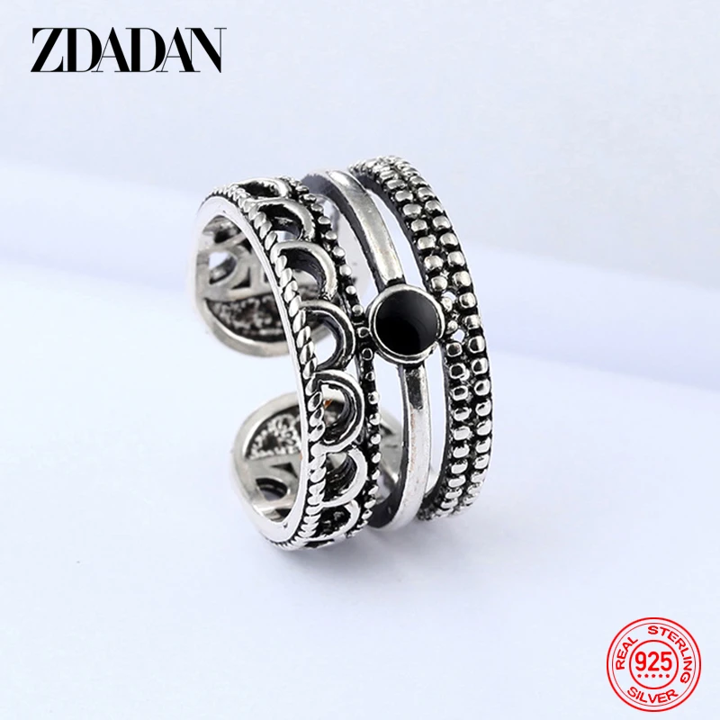ZDADAN 925 Sterling Silver Black Wave Open Adjustable Ring For Women Fashion Party Jewelry
ZDADAN 925 Sterling Silver Black Wave Open Adjustable Ring For Women Fashion Party Jewelry