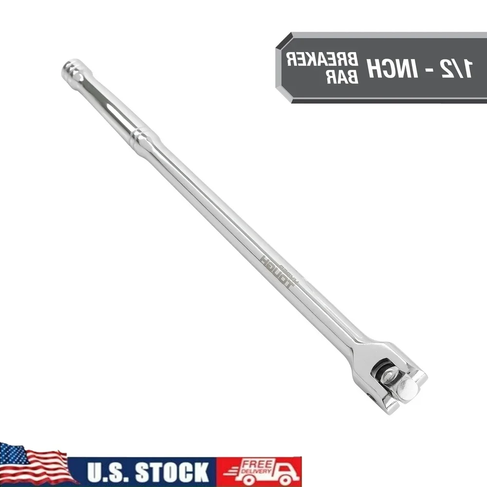 15 Inch Rust Resistant Breaker Bar 1/2 Inch Drive Rotating Head Extra Leverage High Torque Fasteners Tool
15 Inch Rust Resistant Breaker Bar 1/2 Inch Drive Rotating Head Extra Leverage High Torque Fasteners Tool