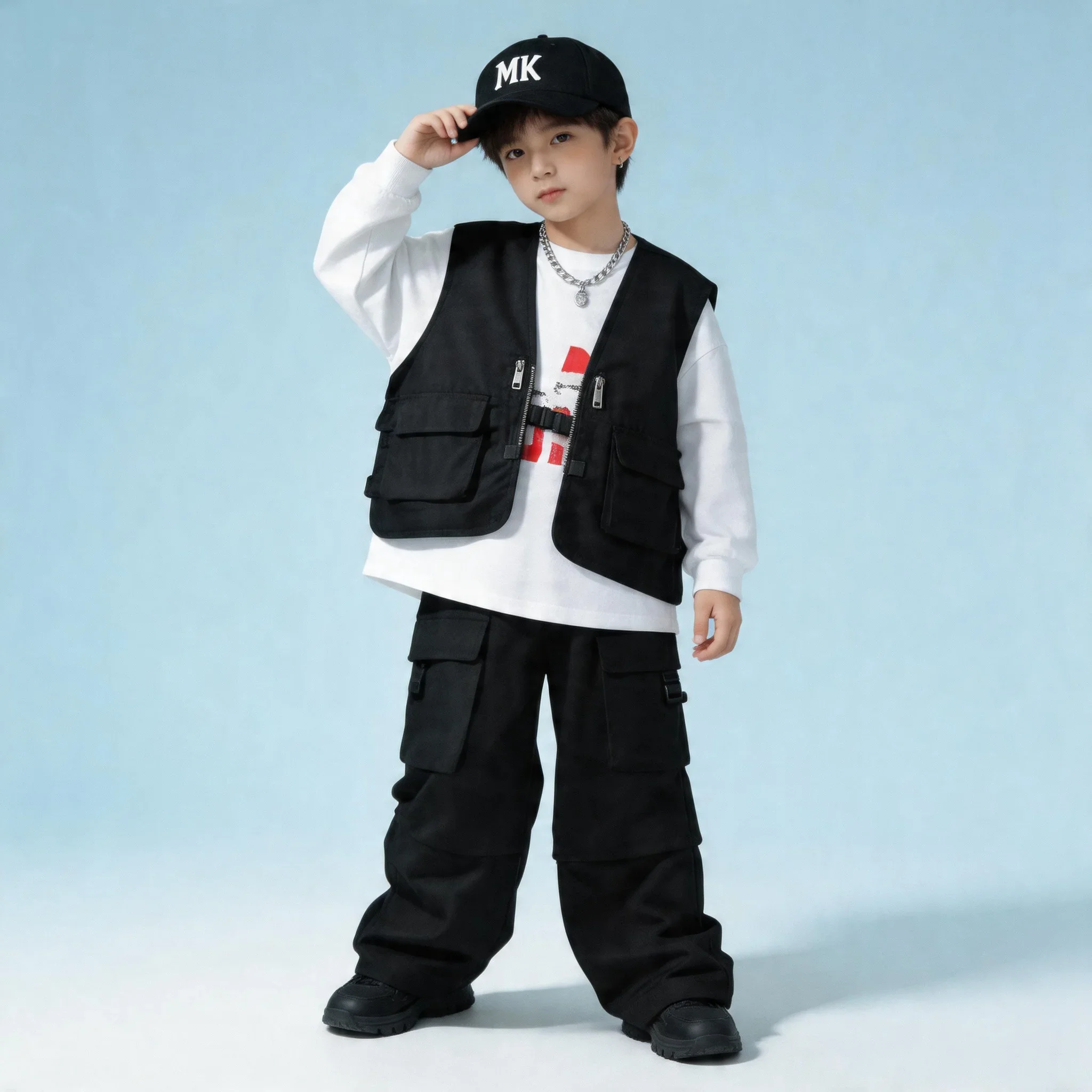 Kids Hip Hop Clothing Green Oversize Vest Tops Streetwear Casual Pockets Cargo Pants for Girl Boy Jazz Dance Costume Clothes
Kids Hip Hop Clothing Green Oversize Vest Tops Streetwear Casual Pockets Cargo Pants for Girl Boy Jazz Dance Costume Clothes