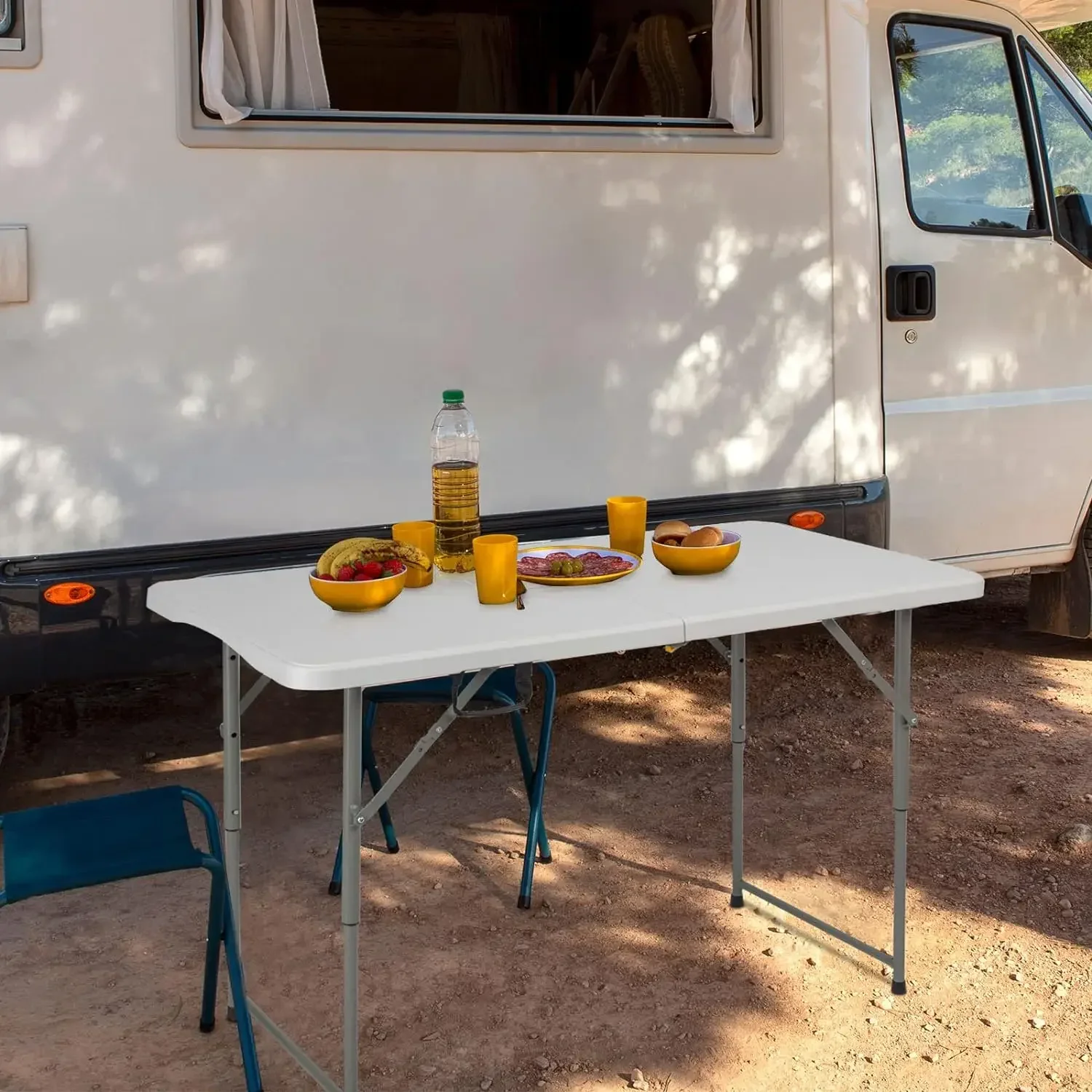 l L 4FT Plastic Folding Camping Table,3-Level Adjustable Height, Portable Party Picnic Dining Desk,Off-White Garden Soccer L
l L 4FT Plastic Folding Camping Table,3-Level Adjustable Height, Portable Party Picnic Dining Desk,Off-White Garden Soccer L