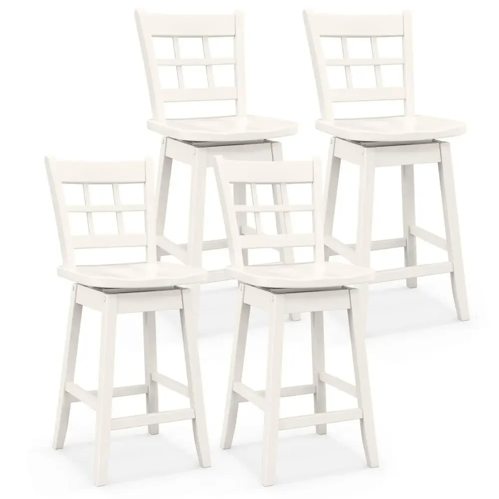 Swivel Bar Stools Set of 4, 24.5 Inch Counter Height Bar Chairs w Hollow Backrest amp Contoured Seat, Wooden Barstools w Footre
Swivel Bar Stools Set of 4, 24.5 Inch Counter Height Bar Chairs w Hollow Backrest amp Contoured Seat, Wooden Barstools w Footre