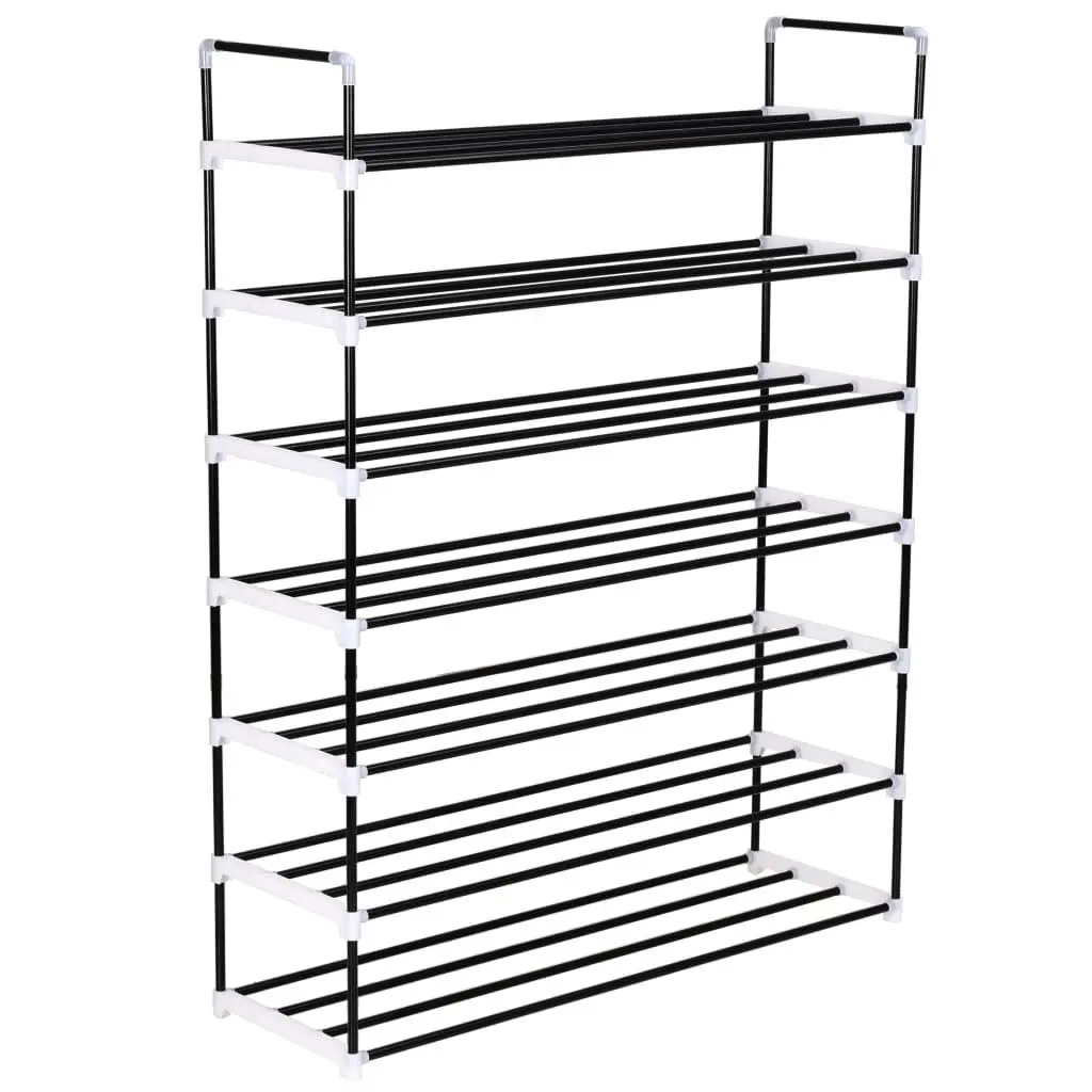 7-Tier Metal & Plastic Shoe Rack in Black - Stylish Storage Solution for Organizing Footwear
7-Tier Metal & Plastic Shoe Rack in Black - Stylish Storage Solution for Organizing Footwear
