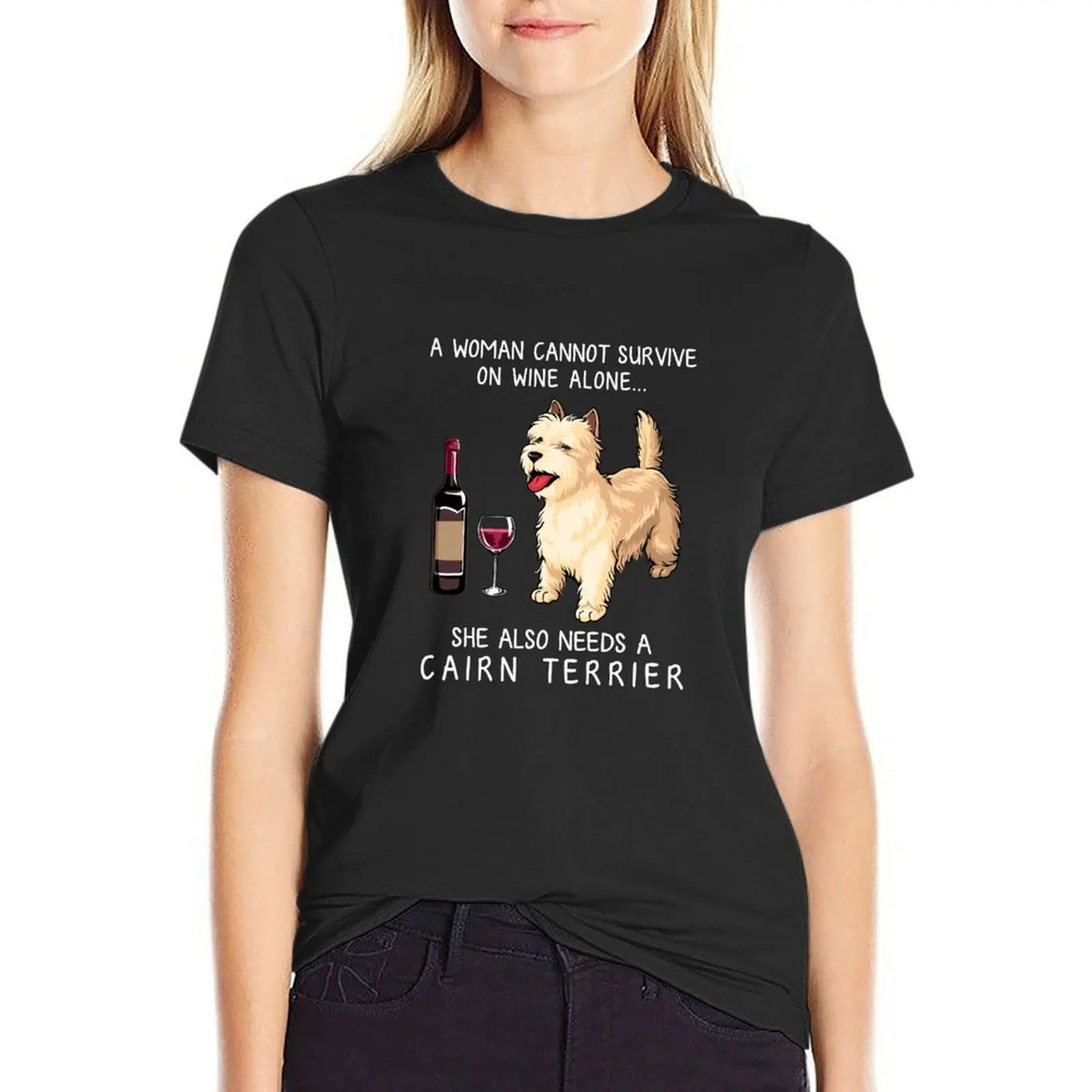 Cairn Terrier and wine Funny dog T-Shirt Short sleeve tee hippie clothes t shirt dress Women
Cairn Terrier and wine Funny dog T-Shirt Short sleeve tee hippie clothes t shirt dress Women