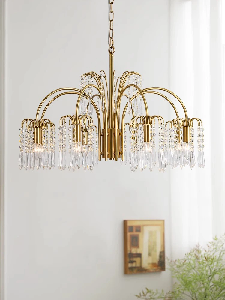 American Brass Crystal Pendant Lamps Classic Luxury Chandelier Pendant Lights Fixture Vintage Hanging Lamps Home Room Decor
American Brass Crystal Pendant Lamps Classic Luxury Chandelier Pendant Lights Fixture Vintage Hanging Lamps Home Room Decor