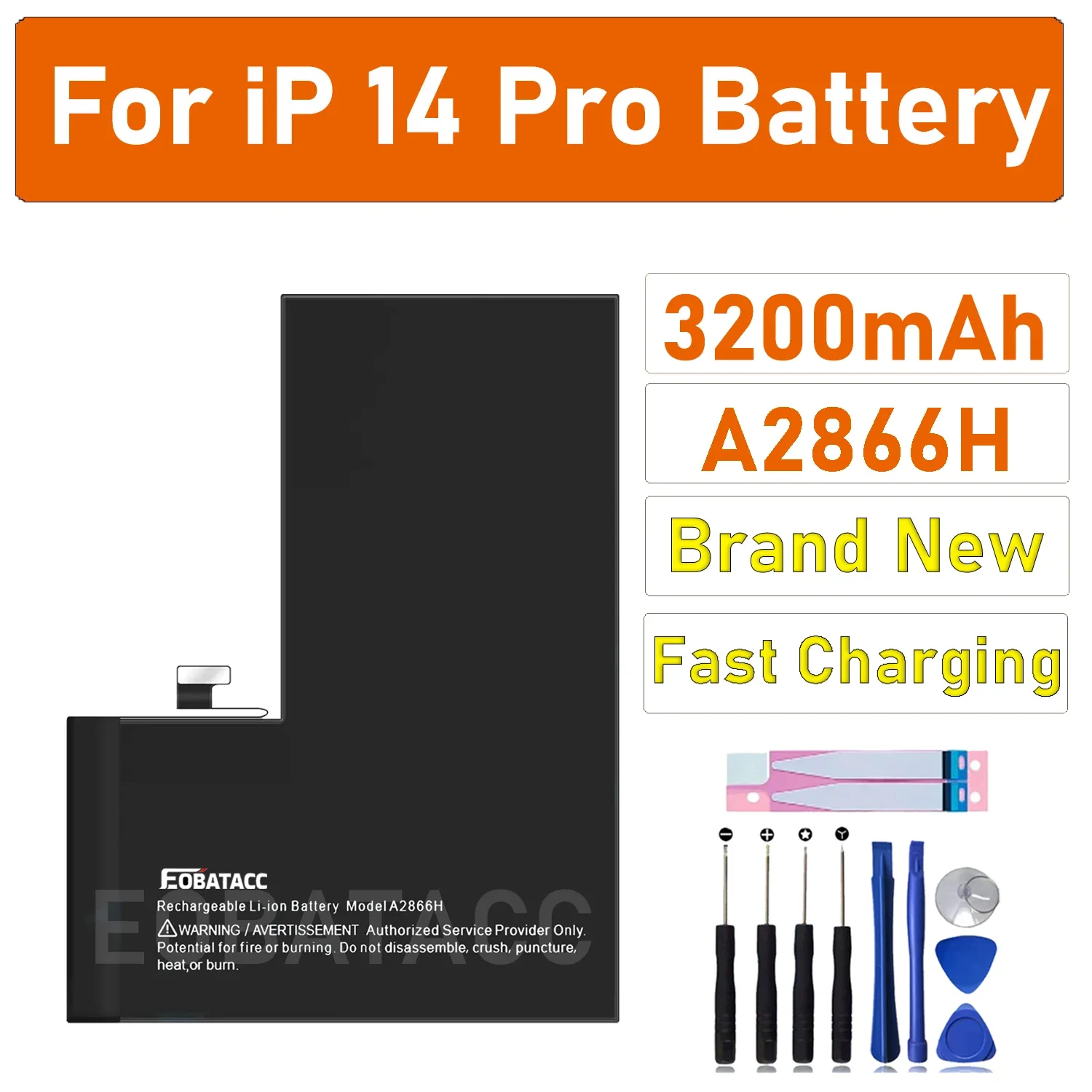 EOBATACC New 100% Original Battery A2866H For iPhone 14 Pro Batteries + Tools
EOBATACC New 100% Original Battery A2866H For iPhone 14 Pro Batteries + Tools