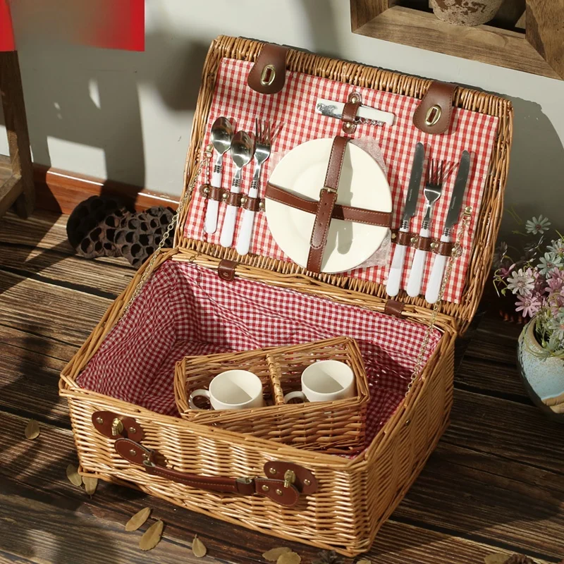 Outdoor Picnic Basket Wicker Storage Basket with Dining Utensils Camping Supplies Full Set Internet Celebrity Rattan Basket
Outdoor Picnic Basket Wicker Storage Basket with Dining Utensils Camping Supplies Full Set Internet Celebrity Rattan Basket