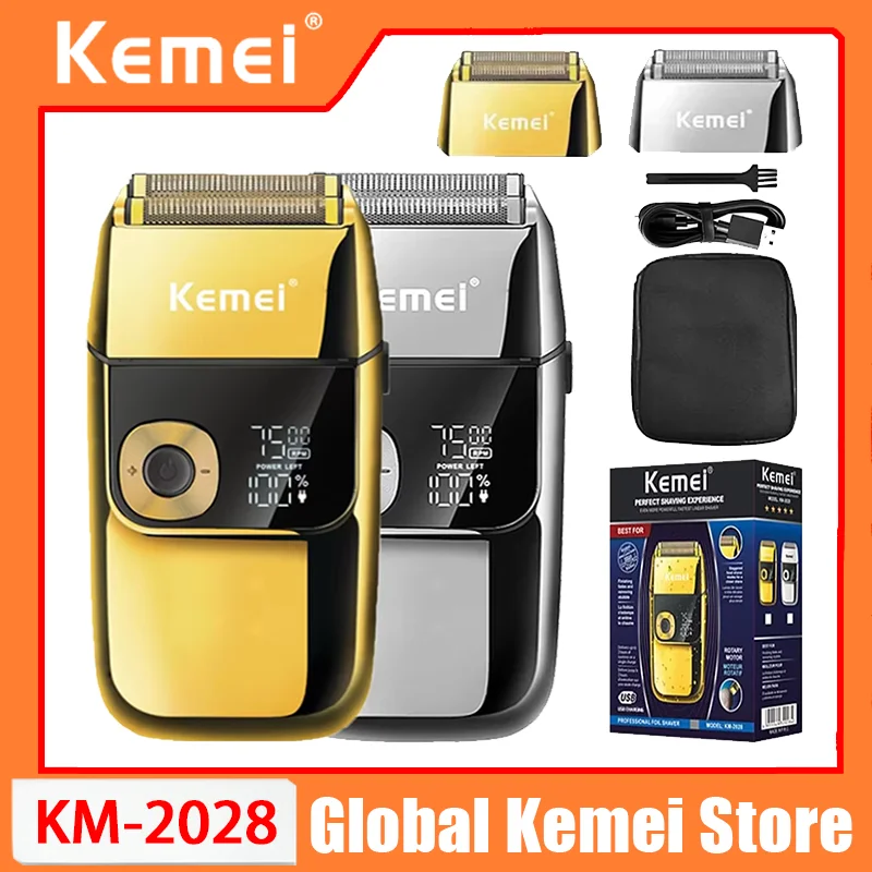 Kemei KM-2028 All Metal Washable Electric Shavers USB Charging Rechargeable Shaver Men's Shaving Razor Gold And Silver Trimmer
Kemei KM-2028 All Metal Washable Electric Shavers USB Charging Rechargeable Shaver Men's Shaving Razor Gold And Silver Trimmer