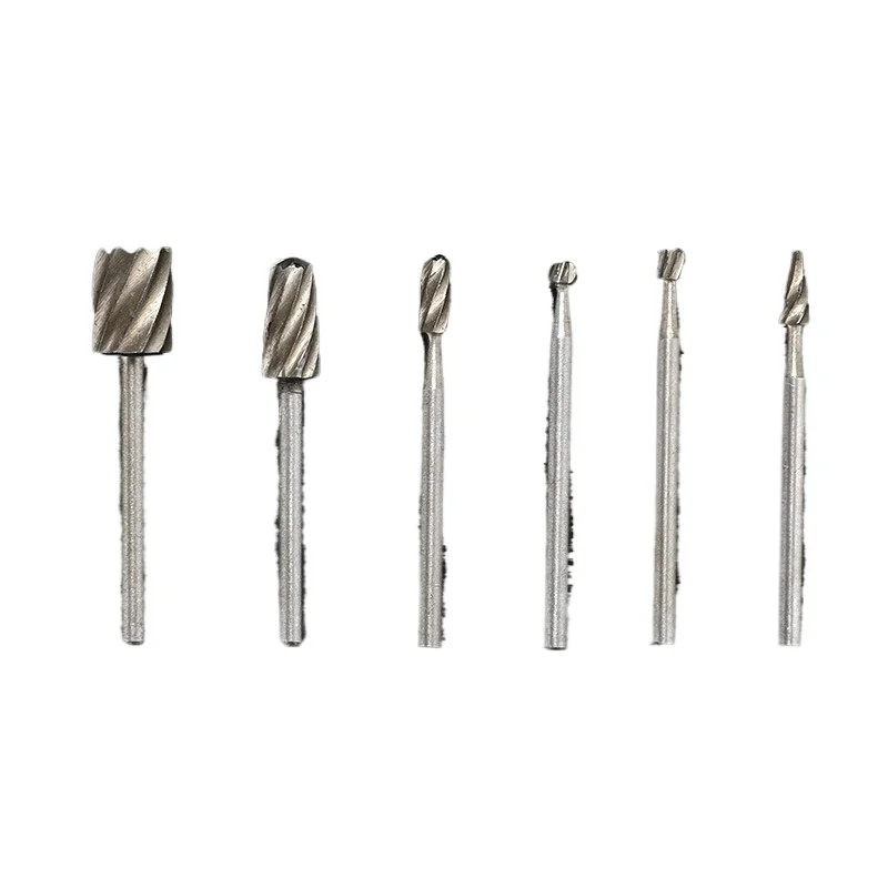 6PC high-speed steel milling cutter set accessories, high-speed steel woodworking small rotary file, carving and polishing rod
6PC high-speed steel milling cutter set accessories, high-speed steel woodworking small rotary file, carving and polishing rod