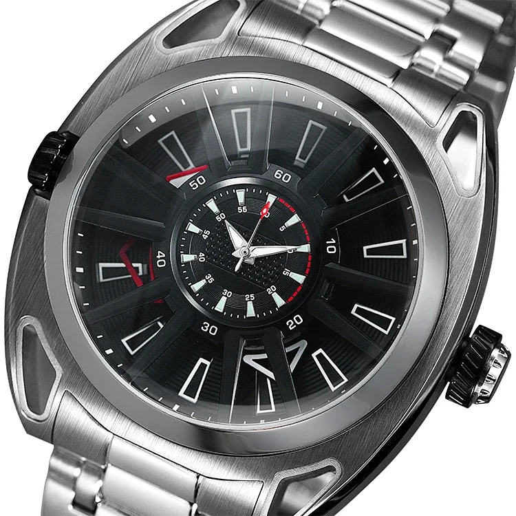 Stainless Steel Material Mechanical Watches Hip Hop Dual Movement Premium Watch Steel Color Luminous Quartz Watch For Men
Stainless Steel Material Mechanical Watches Hip Hop Dual Movement Premium Watch Steel Color Luminous Quartz Watch For Men