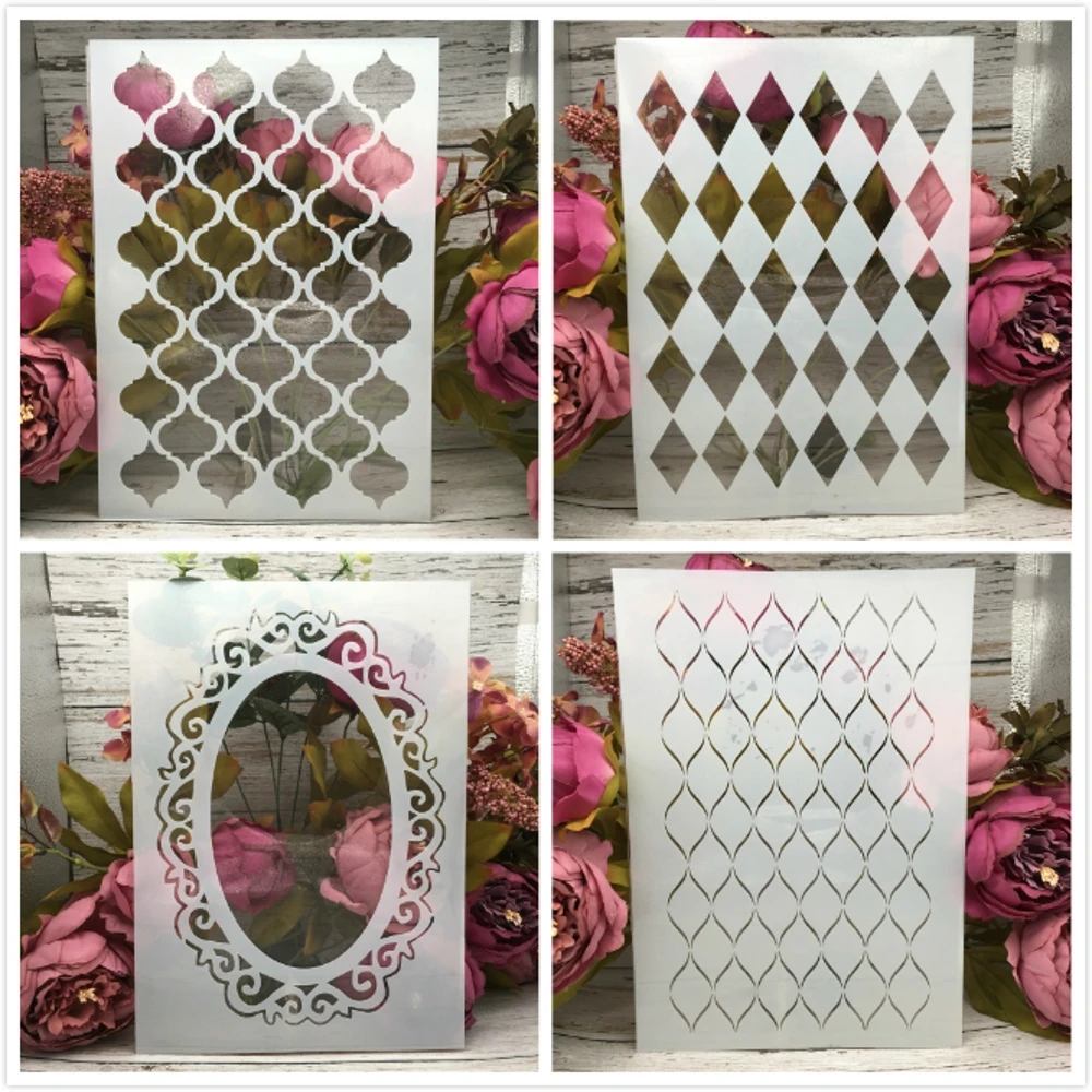 4Pcs A4 29cm Geometry Mirror Wavy DIY Layering Stencils Wall Painting Scrapbook Coloring Embossing Album Decorative Template
4Pcs A4 29cm Geometry Mirror Wavy DIY Layering Stencils Wall Painting Scrapbook Coloring Embossing Album Decorative Template