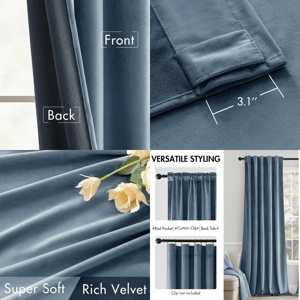 Elegant Dusty Blue Thermal Insulated Curtains, 52x84 inches, 2 Panels for Bedroom and Living Room
Elegant Dusty Blue Thermal Insulated Curtains, 52x84 inches, 2 Panels for Bedroom and Living Room