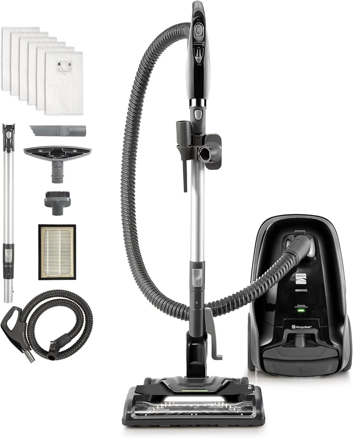 Pet-Friendly Lightweight Bagged Canister Vacuum Cleaner with HEPA Filter, LED Headlight, and Auto Cord Rewind
Pet-Friendly Lightweight Bagged Canister Vacuum Cleaner with HEPA Filter, LED Headlight, and Auto Cord Rewind