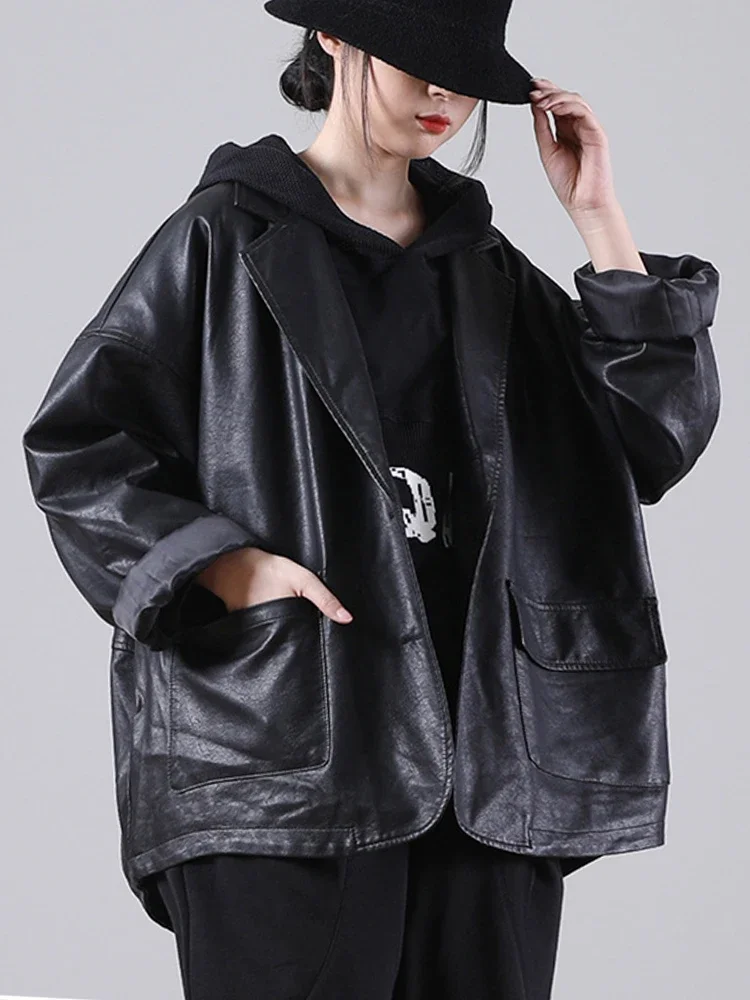 Max LuLu Autumn England Designer Womens Black Faux Leather Jackets Loose Casual Biker Coat Females Harajuku Pu Streetwear
Max LuLu Autumn England Designer Womens Black Faux Leather Jackets Loose Casual Biker Coat Females Harajuku Pu Streetwear