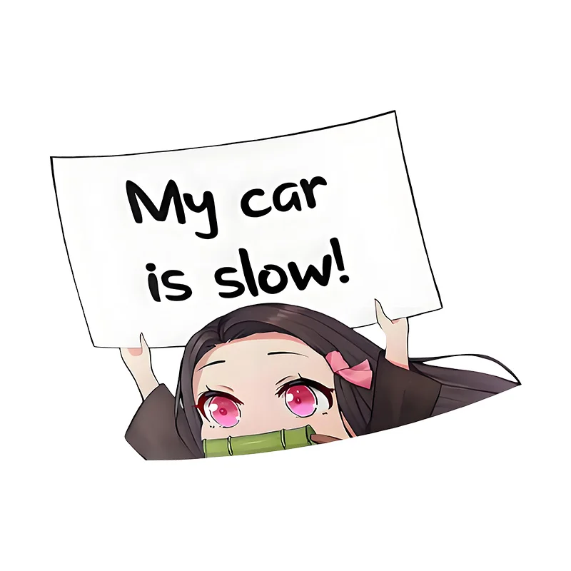 EARLFAMILY For Demon Slayer Nezuko MY CAR IS SLOW Car Stickers Funny Cute Cartoon Decal Campervan Vinyl Car Wrap JDM Decals
EARLFAMILY For Demon Slayer Nezuko MY CAR IS SLOW Car Stickers Funny Cute Cartoon Decal Campervan Vinyl Car Wrap JDM Decals