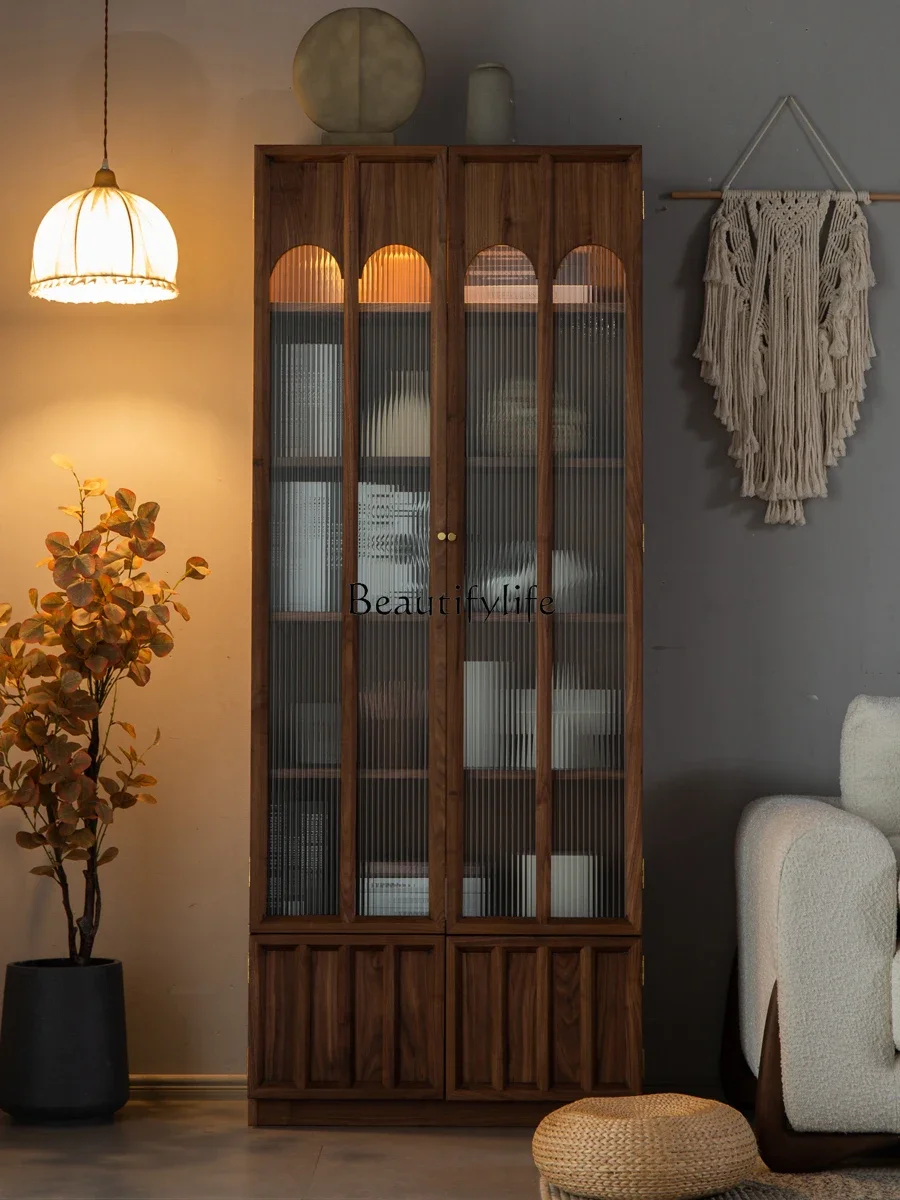 yj5 North American black walnut solid wood bookcase in the ancient style retro simple modern bookshelf Japanese style
yj5 North American black walnut solid wood bookcase in the ancient style retro simple modern bookshelf Japanese style