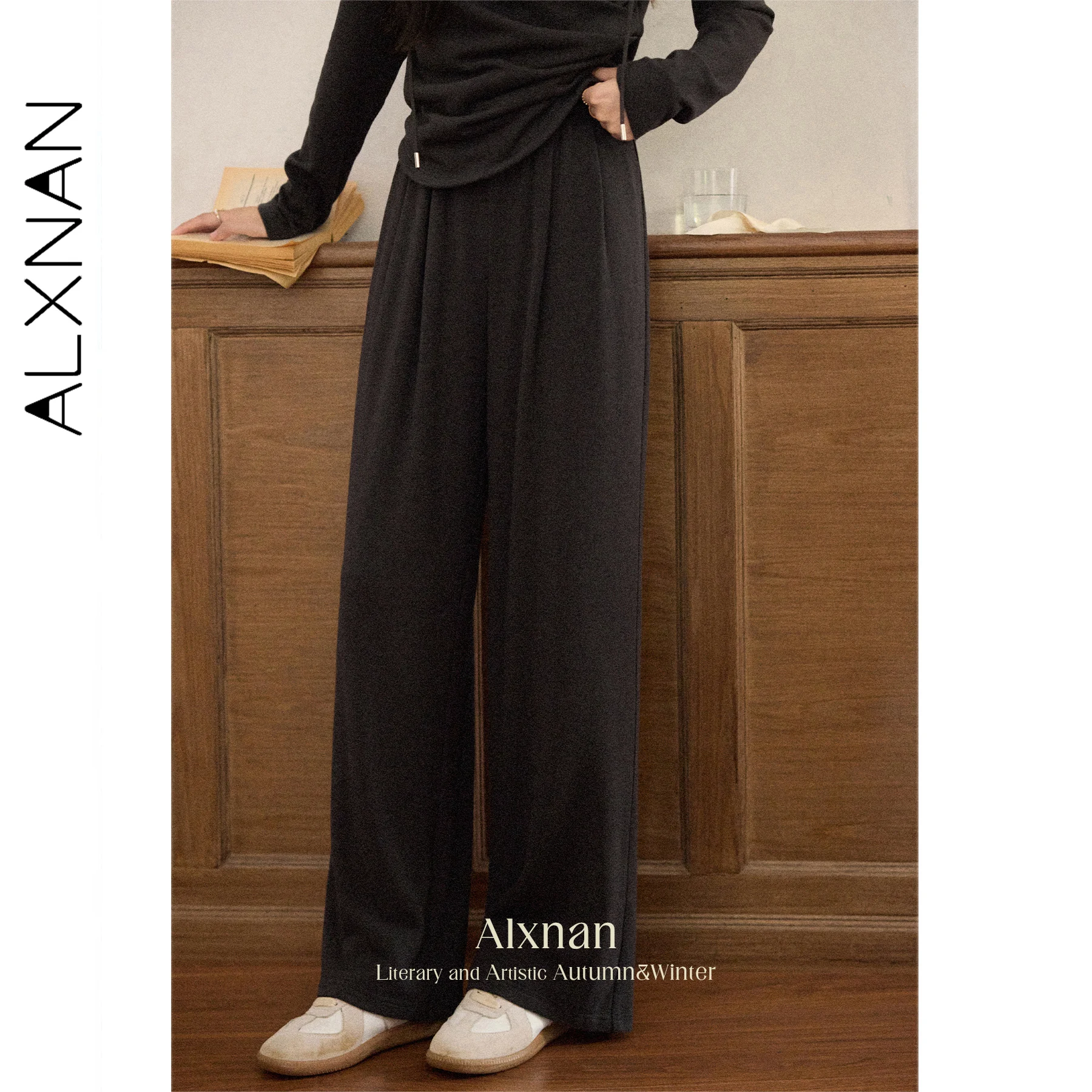 ALXNAN Dark Gray Wide-leg Pants Women's Casual Cotton Baggy Pants 2025 Autumn Elegant Elastic Waisted Trousers Female L56952KZ
ALXNAN Dark Gray Wide-leg Pants Women's Casual Cotton Baggy Pants 2025 Autumn Elegant Elastic Waisted Trousers Female L56952KZ