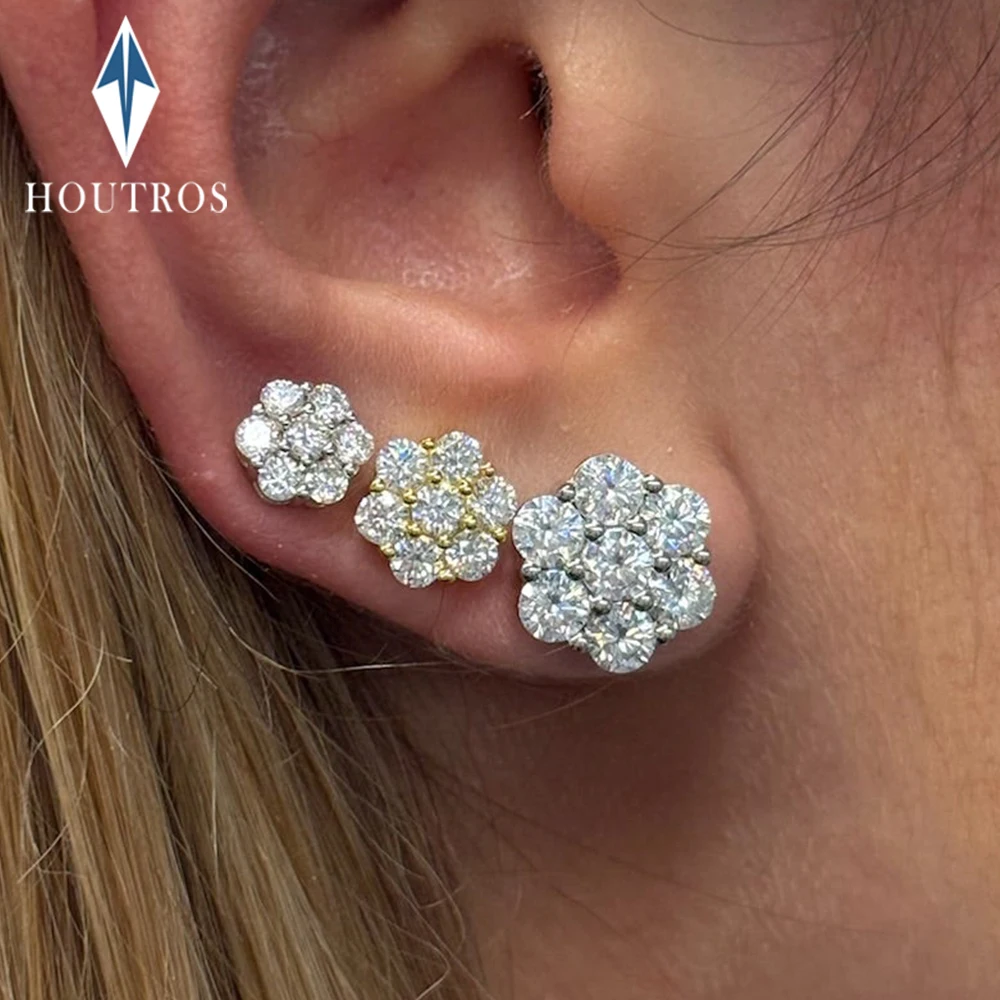 2.5/3/5mm Moissanite Cluster Flower Stud Earrings GRA Certified 925 Sterling Silver Party Wedding Earrings for Women Jewelry
2.5/3/5mm Moissanite Cluster Flower Stud Earrings GRA Certified 925 Sterling Silver Party Wedding Earrings for Women Jewelry