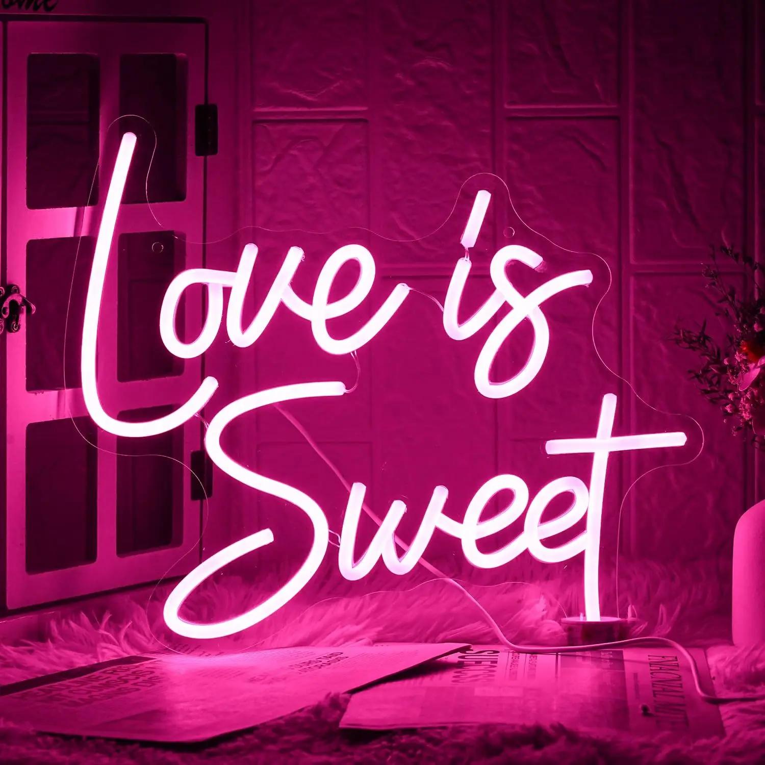 Love is Sweet LED Neon, USB Powered Dimmable LED Neon, Suitable for Weddings, Parties, Cafe Wall Art
Love is Sweet LED Neon, USB Powered Dimmable LED Neon, Suitable for Weddings, Parties, Cafe Wall Art