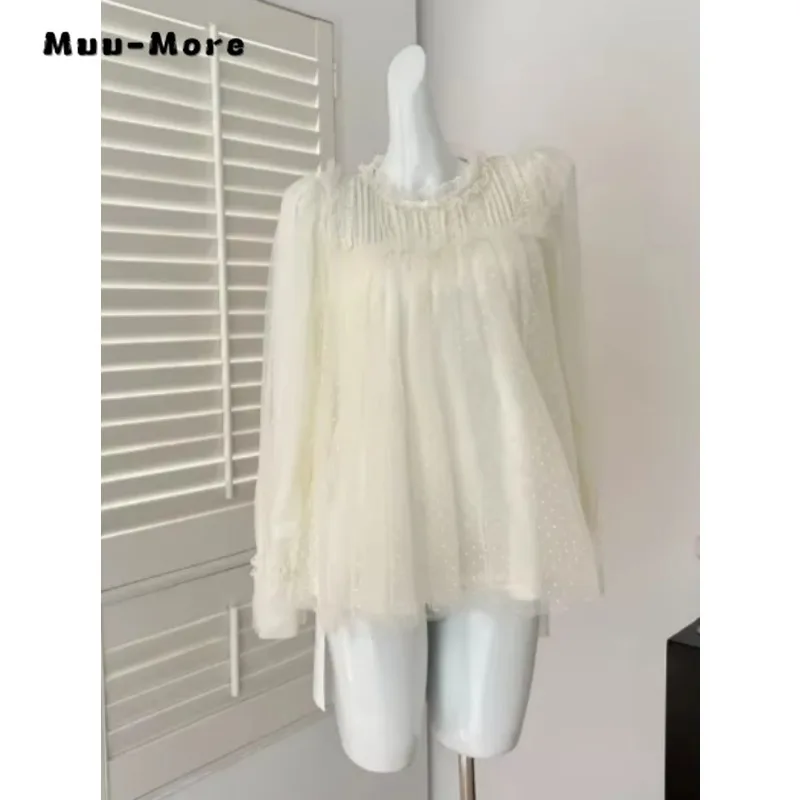 Весенние блузки в сказочном стиле 2024, футболки с круглым вырезом и принтом в горошек, женская модная рубашка, шифоновые облегающие футболки с длинными рукавами, топ
Весенние блузки в сказочном стиле 2024, футболки с круглым вырезом и принтом в горошек, женская модная рубашка, шифоновые облегающие футболки с длинными рукавами, топ