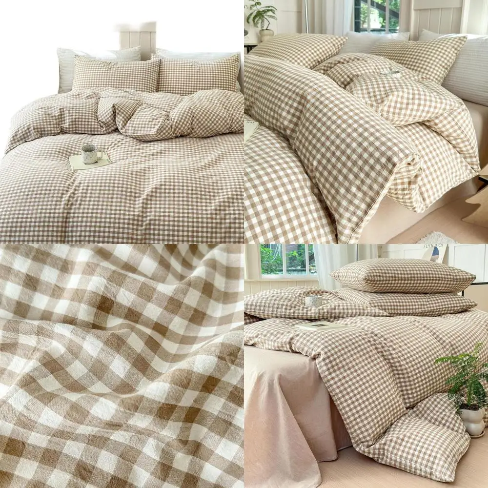 Tan Plaid Gingham Duvet Cover King 3 Pieces Checkered Grid Duvet Cover 100% Washed Cotton Beige Plaid Comforter Cover with Zippe
Tan Plaid Gingham Duvet Cover King 3 Pieces Checkered Grid Duvet Cover 100% Washed Cotton Beige Plaid Comforter Cover with Zippe