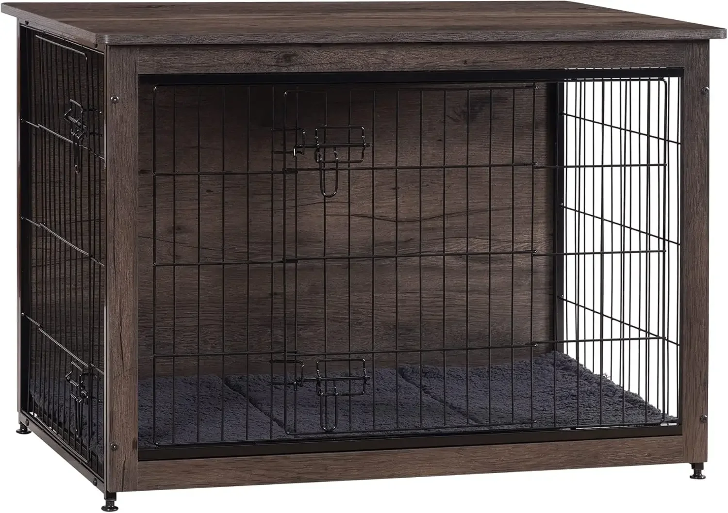 Dog Crate Furniture with Cushion, Wooden Kennel Table with Double Doors, Indoor Dog House, Large Size, 38.5" L, Dark Gray
Dog Crate Furniture with Cushion, Wooden Kennel Table with Double Doors, Indoor Dog House, Large Size, 38.5" L, Dark Gray