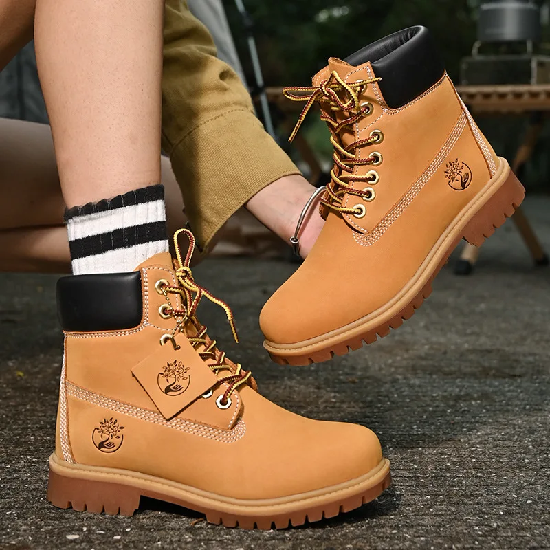 Men's and women's motorcycle leather boots waterproof high yellow boots, couple riding classic and durable shoes
Men's and women's motorcycle leather boots waterproof high yellow boots, couple riding classic and durable shoes