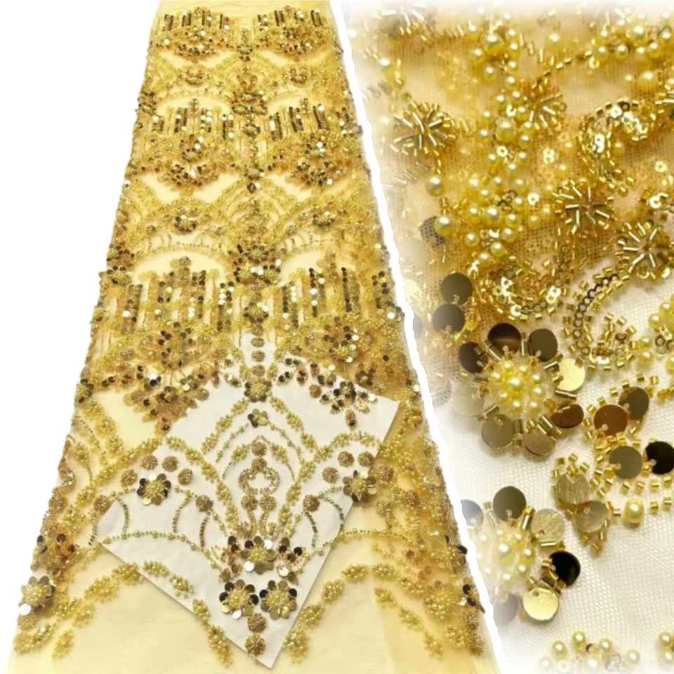 Желтое африканское кружево с пайетками 2026, высококачественное кружево с бисерной вышивкой, подходит для свадебных и праздничных платьев 2161
Желтое африканское кружево с пайетками 2026, высококачественное кружево с бисерной вышивкой, подходит для свадебных и праздничных платьев 2161