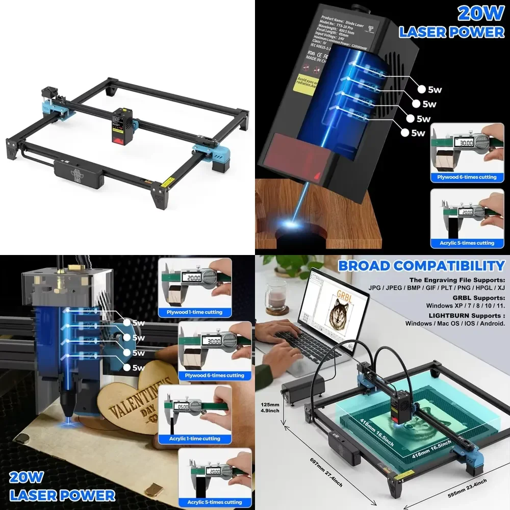 TWOTREES TTS 20W Machine De Gravure Professionnelle Pour Bois Metal Et Plastique Usage Industriel
TWOTREES TTS 20W Machine De Gravure Professionnelle Pour Bois Metal Et Plastique Usage Industriel