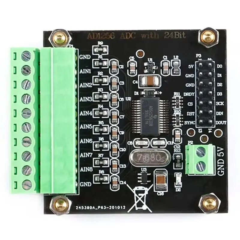 ZIZI High Precision 24-Bit ADC ADS1256 Analog-To-Digital Conversion Board Module Data Acquisition Card Converter Board