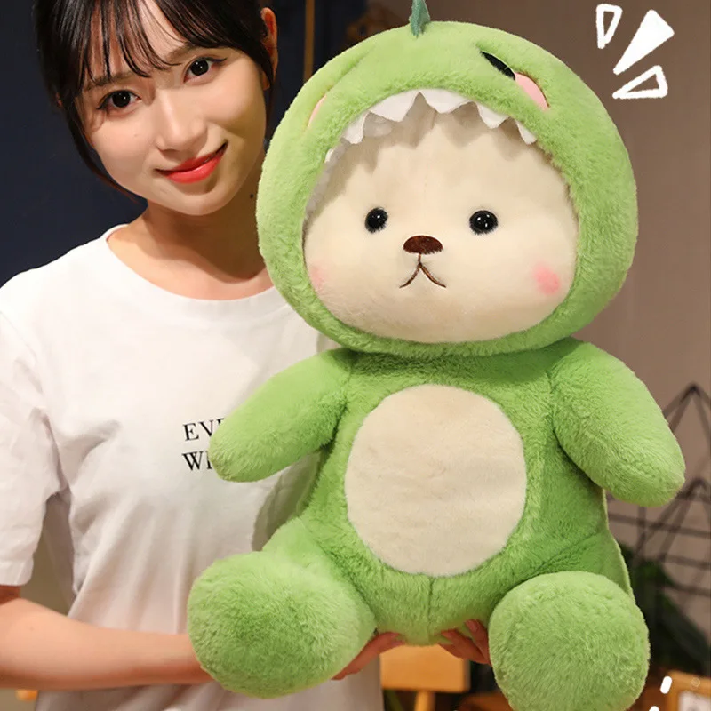 Very cute transformed dinosaur teddy bear plush toy doll, Christmas gift, home decoration, couple gift, pillow
Very cute transformed dinosaur teddy bear plush toy doll, Christmas gift, home decoration, couple gift, pillow